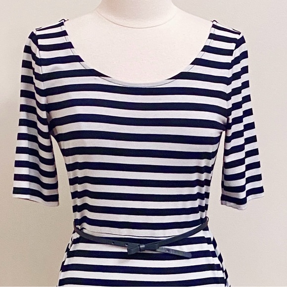 The Limited Navy and White Striped Midi Dress - Picture 2 of 12